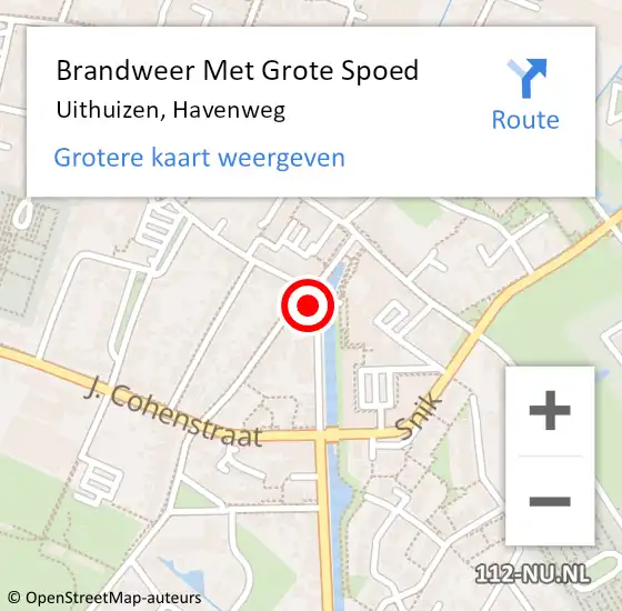 Locatie op kaart van de 112 melding: Brandweer Met Grote Spoed Naar Uithuizen, Havenweg op 23 januari 2018 13:49