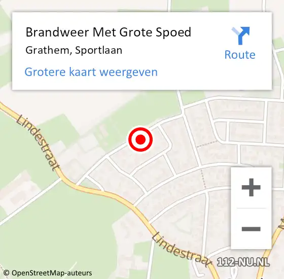 Locatie op kaart van de 112 melding: Brandweer Met Grote Spoed Naar Grathem, Sportlaan op 23 januari 2018 15:33