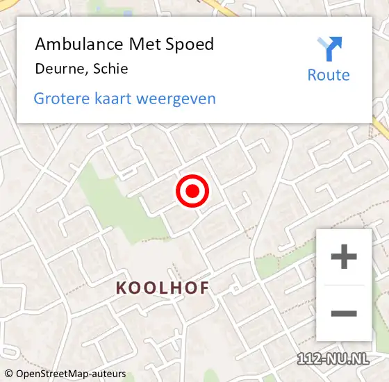 Locatie op kaart van de 112 melding: Ambulance Met Spoed Naar Deurne, Schie op 23 januari 2018 16:13