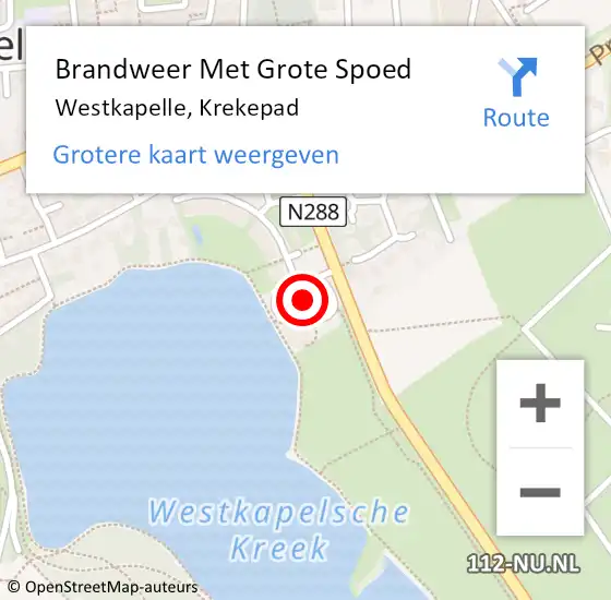 Locatie op kaart van de 112 melding: Brandweer Met Grote Spoed Naar Westkapelle, Krekepad op 23 januari 2018 17:49