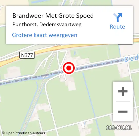 Locatie op kaart van de 112 melding: Brandweer Met Grote Spoed Naar Punthorst, Dedemsvaartweg op 23 januari 2018 17:52