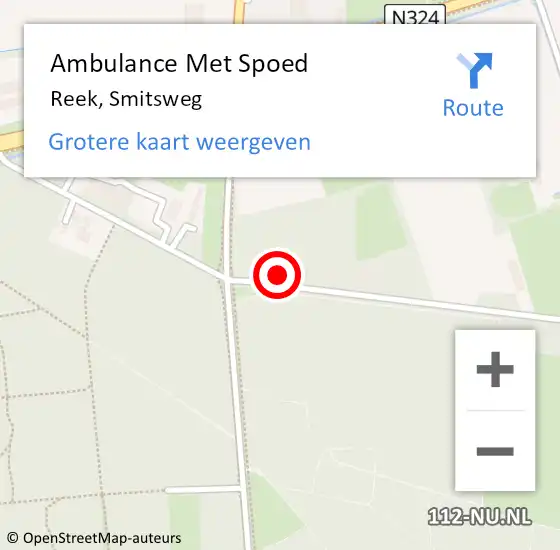 Locatie op kaart van de 112 melding: Ambulance Met Spoed Naar Reek, Smitsweg op 23 januari 2018 18:19