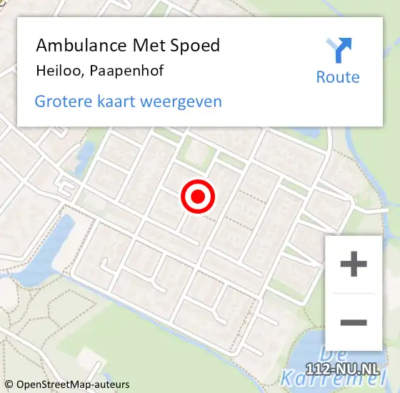 Locatie op kaart van de 112 melding: Ambulance Met Spoed Naar Heiloo, Paapenhof op 23 januari 2018 19:12