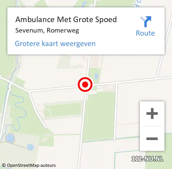 Locatie op kaart van de 112 melding: Ambulance Met Grote Spoed Naar Sevenum, Romerweg op 14 februari 2014 07:52