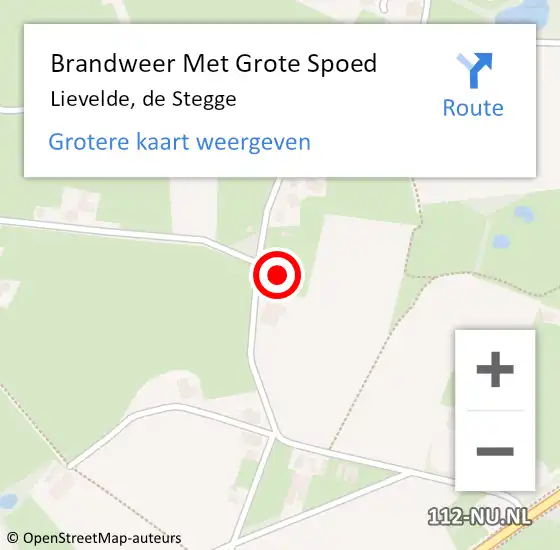 Locatie op kaart van de 112 melding: Brandweer Met Grote Spoed Naar Lievelde, de Stegge op 14 februari 2014 07:52