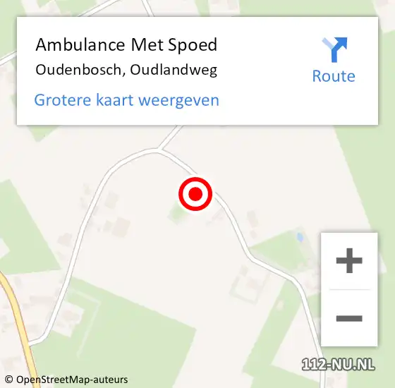 Locatie op kaart van de 112 melding: Ambulance Met Spoed Naar Oudenbosch, Oudlandweg op 23 januari 2018 21:03