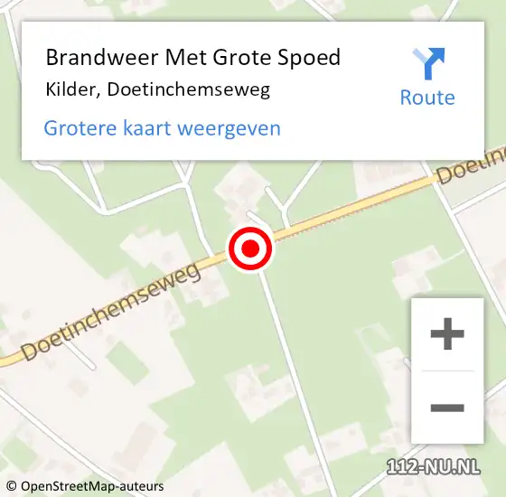 Locatie op kaart van de 112 melding: Brandweer Met Grote Spoed Naar Kilder, Doetinchemseweg op 14 februari 2014 08:00