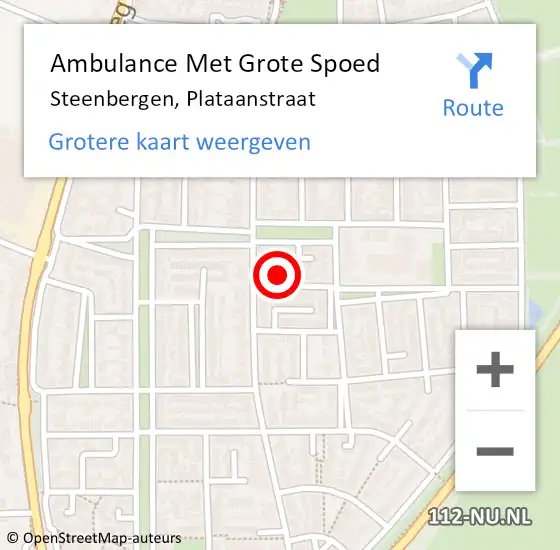 Locatie op kaart van de 112 melding: Ambulance Met Grote Spoed Naar Steenbergen, Plataanstraat op 23 januari 2018 21:44