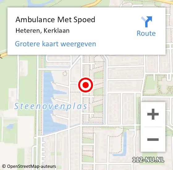 Locatie op kaart van de 112 melding: Ambulance Met Spoed Naar Heteren, Kerklaan op 24 januari 2018 00:06