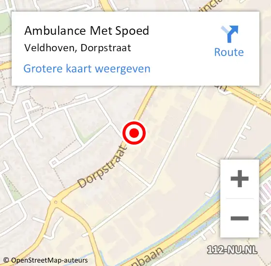 Locatie op kaart van de 112 melding: Ambulance Met Spoed Naar Veldhoven, Dorpstraat op 24 januari 2018 00:14