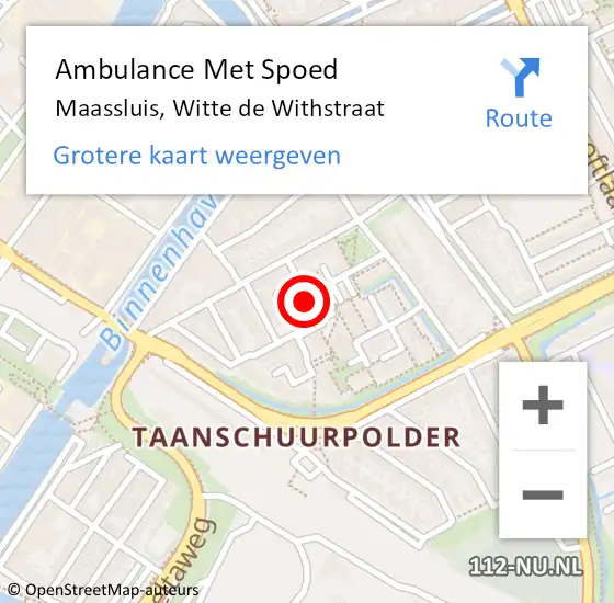 Locatie op kaart van de 112 melding: Ambulance Met Spoed Naar Maassluis, Witte de Withstraat op 24 januari 2018 01:35