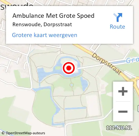 Locatie op kaart van de 112 melding: Ambulance Met Grote Spoed Naar Renswoude, Dorpsstraat op 14 februari 2014 08:10