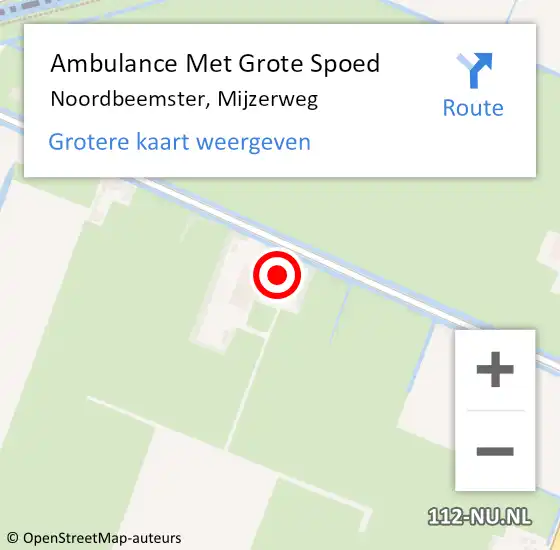 Locatie op kaart van de 112 melding: Ambulance Met Grote Spoed Naar Noordbeemster, Mijzerweg op 24 januari 2018 04:28