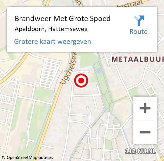 Locatie op kaart van de 112 melding: Brandweer Met Grote Spoed Naar Apeldoorn, Hattemseweg op 24 januari 2018 06:08