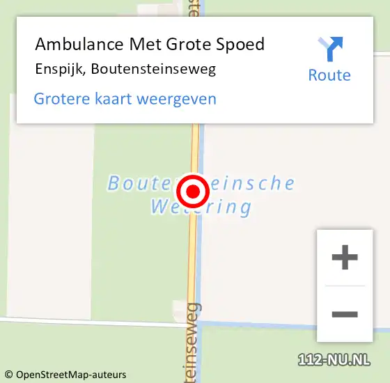 Locatie op kaart van de 112 melding: Ambulance Met Grote Spoed Naar Enspijk, Boutensteinseweg op 14 februari 2014 08:15