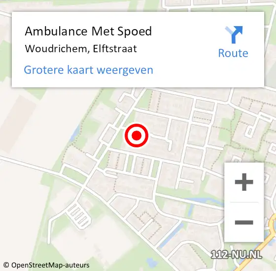 Locatie op kaart van de 112 melding: Ambulance Met Spoed Naar Woudrichem, Elftstraat op 24 januari 2018 08:12