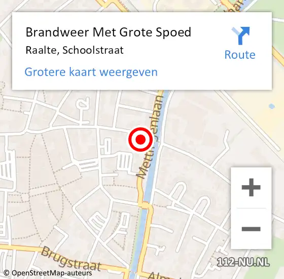 Locatie op kaart van de 112 melding: Brandweer Met Grote Spoed Naar Raalte, Schoolstraat op 24 januari 2018 08:12