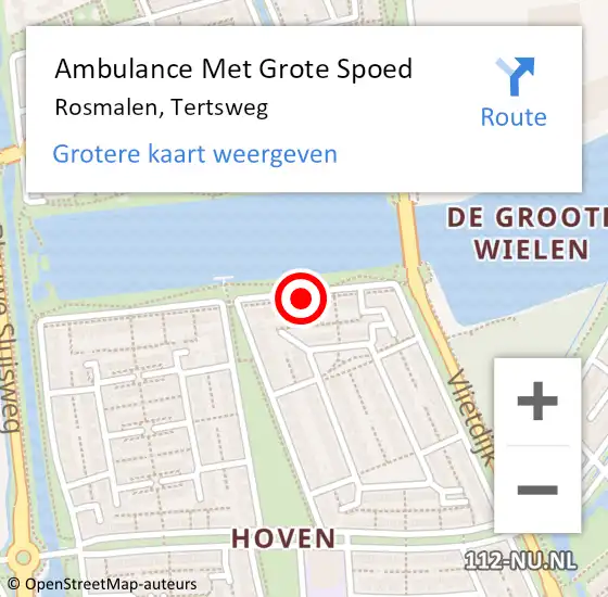 Locatie op kaart van de 112 melding: Ambulance Met Grote Spoed Naar Rosmalen, Tertsweg op 24 januari 2018 08:30