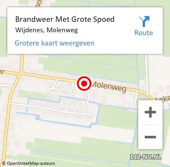 Locatie op kaart van de 112 melding: Brandweer Met Grote Spoed Naar Wijdenes, Molenweg op 24 januari 2018 11:10