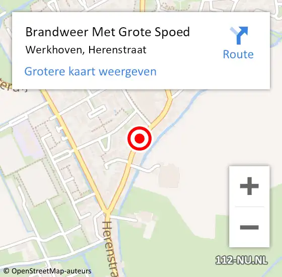 Locatie op kaart van de 112 melding: Brandweer Met Grote Spoed Naar Werkhoven, Herenstraat op 14 februari 2014 08:33