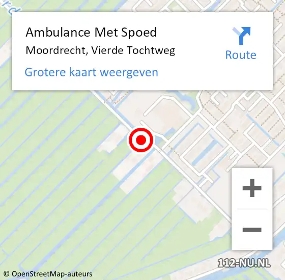 Locatie op kaart van de 112 melding: Ambulance Met Spoed Naar Moordrecht, Vierde Tochtweg op 24 januari 2018 12:49