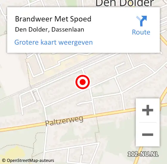 Locatie op kaart van de 112 melding: Brandweer Met Spoed Naar Den Dolder, Dassenlaan op 24 januari 2018 13:59