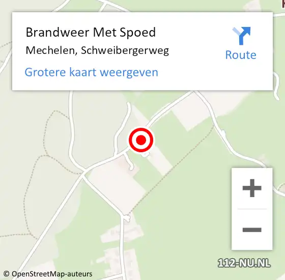 Locatie op kaart van de 112 melding: Brandweer Met Spoed Naar Mechelen, Schweibergerweg op 24 januari 2018 14:12