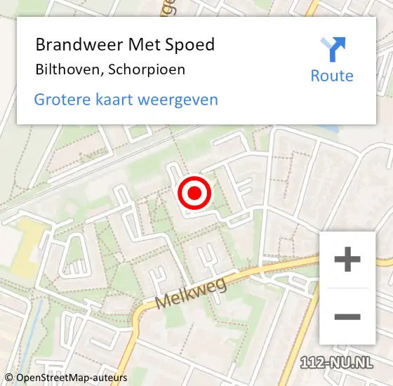 Locatie op kaart van de 112 melding: Brandweer Met Spoed Naar Bilthoven, Schorpioen op 24 januari 2018 14:29