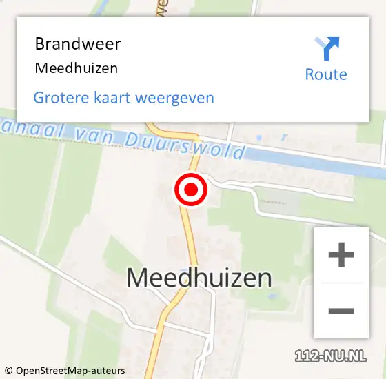 Locatie op kaart van de 112 melding: Brandweer Meedhuizen op 14 februari 2014 08:51