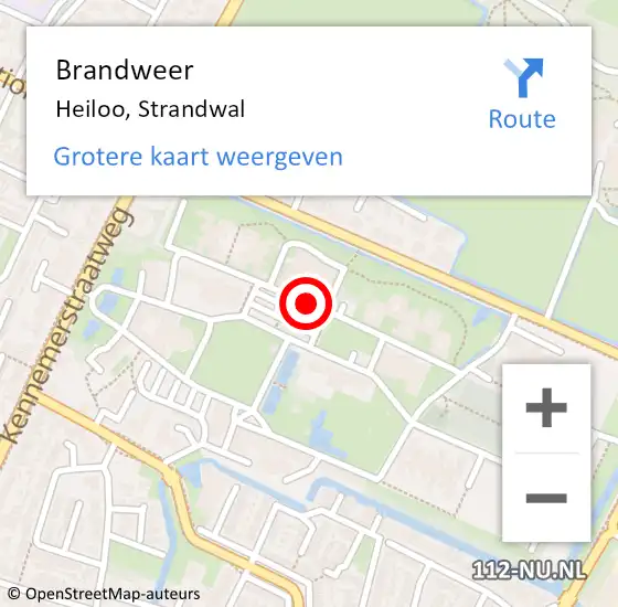 Locatie op kaart van de 112 melding: Brandweer Heiloo, Strandwal op 24 januari 2018 15:09