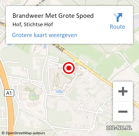 Locatie op kaart van de 112 melding: Brandweer Met Grote Spoed Naar Hof, Stichtse Hof op 24 januari 2018 16:19