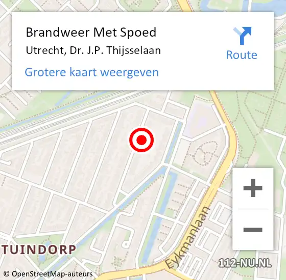 Locatie op kaart van de 112 melding: Brandweer Met Spoed Naar Utrecht, Dr. J.P. Thijsselaan op 24 januari 2018 16:44