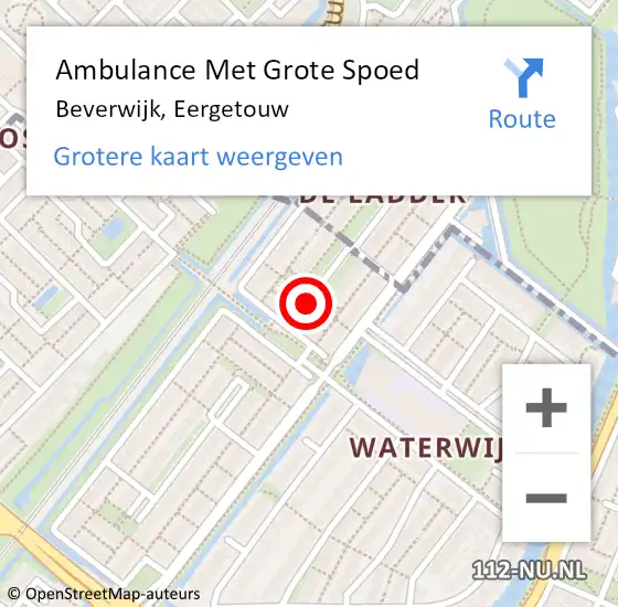 Locatie op kaart van de 112 melding: Ambulance Met Grote Spoed Naar Beverwijk, Eergetouw op 24 januari 2018 22:13