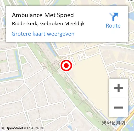 Locatie op kaart van de 112 melding: Ambulance Met Spoed Naar Barendrecht, Gebroken Meeldijk op 25 januari 2018 08:28