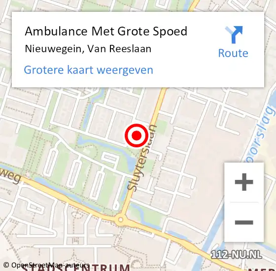 Locatie op kaart van de 112 melding: Ambulance Met Grote Spoed Naar Nieuwegein, Van Reeslaan op 25 januari 2018 09:20