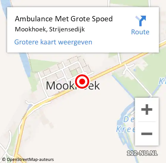 Locatie op kaart van de 112 melding: Ambulance Met Grote Spoed Naar Mookhoek, Mookhoek op 25 januari 2018 11:11