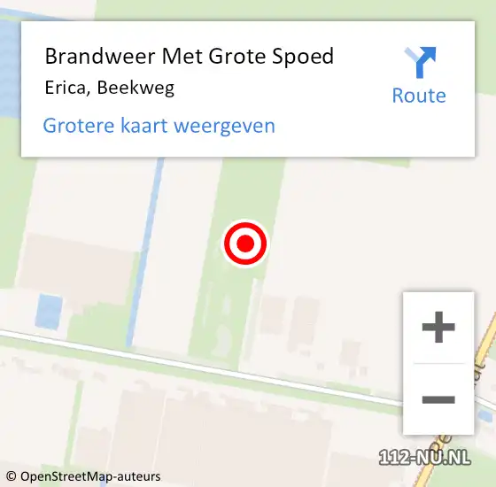 Locatie op kaart van de 112 melding: Brandweer Met Grote Spoed Naar Erica, Beekweg op 25 januari 2018 11:35