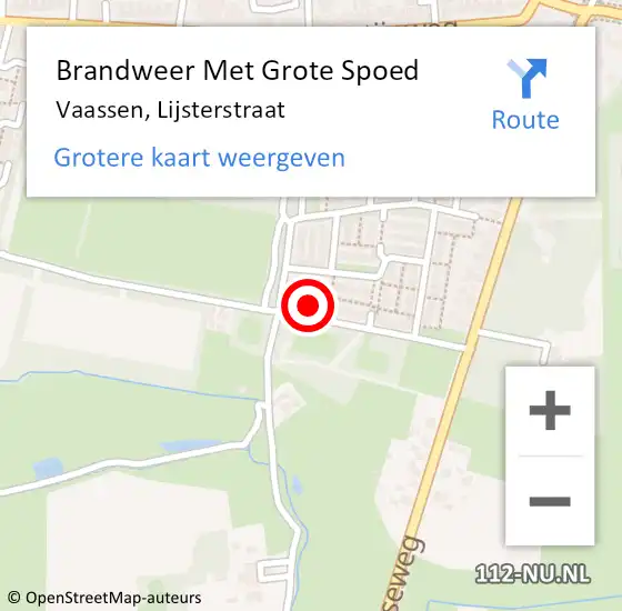 Locatie op kaart van de 112 melding: Brandweer Met Grote Spoed Naar Vaassen, Lijsterstraat op 25 januari 2018 11:50