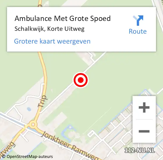 Locatie op kaart van de 112 melding: Ambulance Met Grote Spoed Naar Schalkwijk, Korte Uitweg op 25 januari 2018 12:18