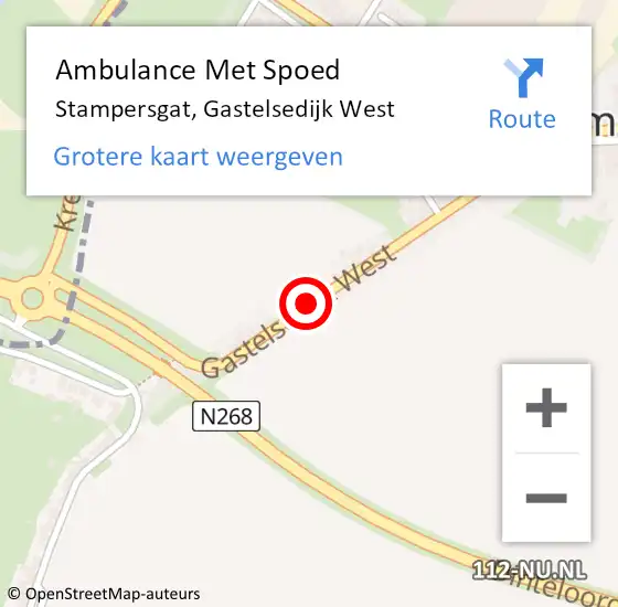 Locatie op kaart van de 112 melding: Ambulance Met Spoed Naar Stampersgat, Gastelsedijk West op 25 januari 2018 12:29