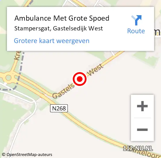 Locatie op kaart van de 112 melding: Ambulance Met Grote Spoed Naar Stampersgat, Gastelsedijk West op 25 januari 2018 12:30