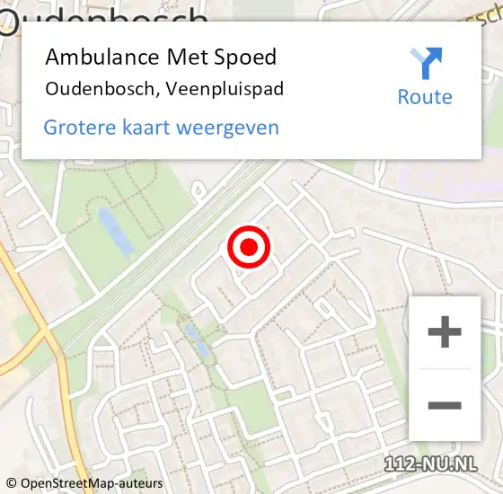 Locatie op kaart van de 112 melding: Ambulance Met Spoed Naar Oudenbosch, Veenpluispad op 25 januari 2018 14:29
