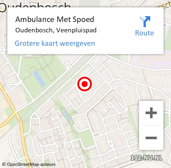 Locatie op kaart van de 112 melding: Ambulance Met Spoed Naar Oudenbosch, Veenpluispad op 25 januari 2018 14:55