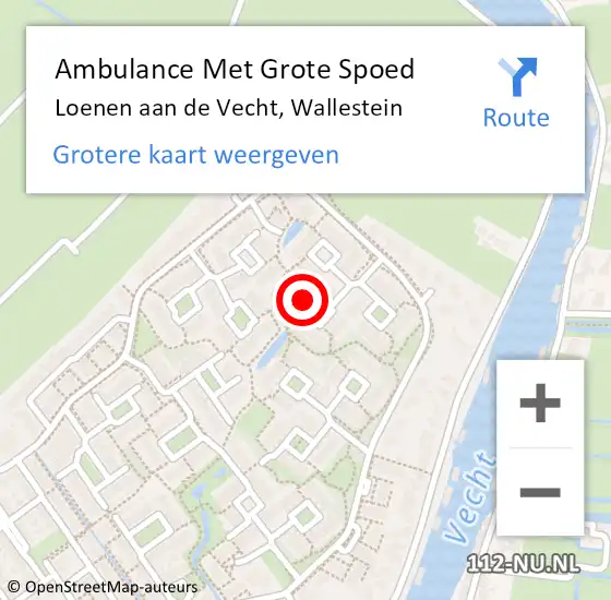 Locatie op kaart van de 112 melding: Ambulance Met Grote Spoed Naar Loenen aan de Vecht, Wallestein op 25 januari 2018 16:52