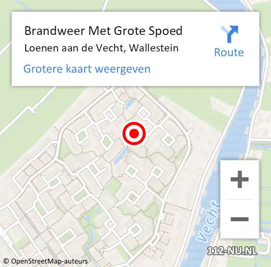 Locatie op kaart van de 112 melding: Brandweer Met Grote Spoed Naar Loenen aan de Vecht, Wallestein op 25 januari 2018 16:53