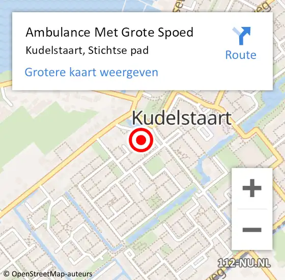 Locatie op kaart van de 112 melding: Ambulance Met Grote Spoed Naar Kudelstaart, Stichtse pad op 25 januari 2018 17:38