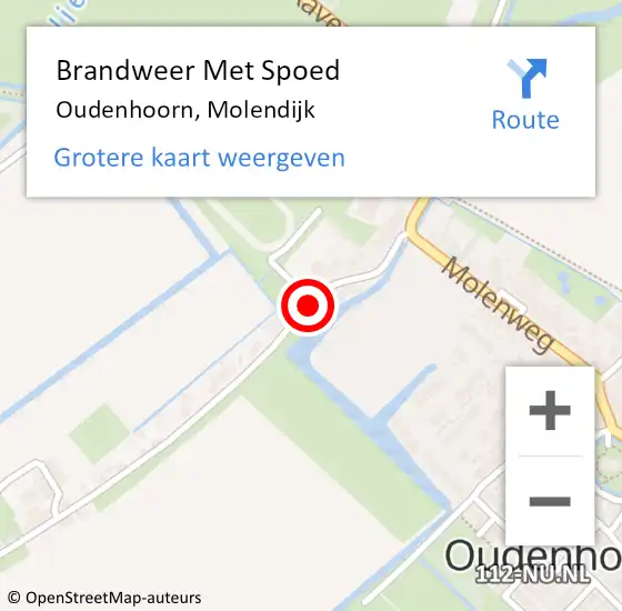 Locatie op kaart van de 112 melding: Brandweer Met Spoed Naar Oudenhoorn, Molendijk op 25 januari 2018 18:40