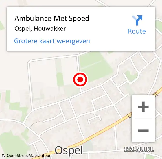 Locatie op kaart van de 112 melding: Ambulance Met Spoed Naar Ospel, Houwakker op 25 januari 2018 21:13