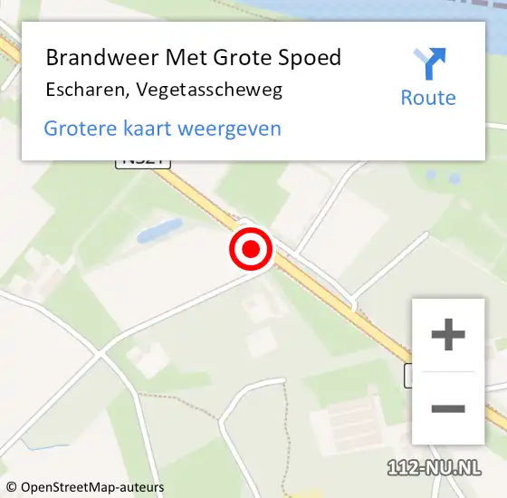 Locatie op kaart van de 112 melding: Brandweer Met Grote Spoed Naar Escharen, Vegetasscheweg op 25 januari 2018 21:43