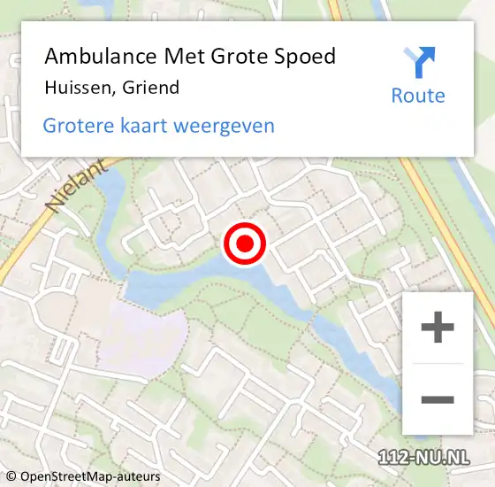 Locatie op kaart van de 112 melding: Ambulance Met Grote Spoed Naar Huissen, Griend op 26 januari 2018 02:42